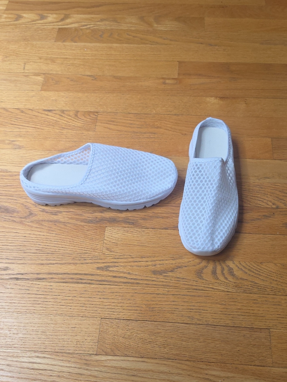 White Mesh Slip-On Clog Mule